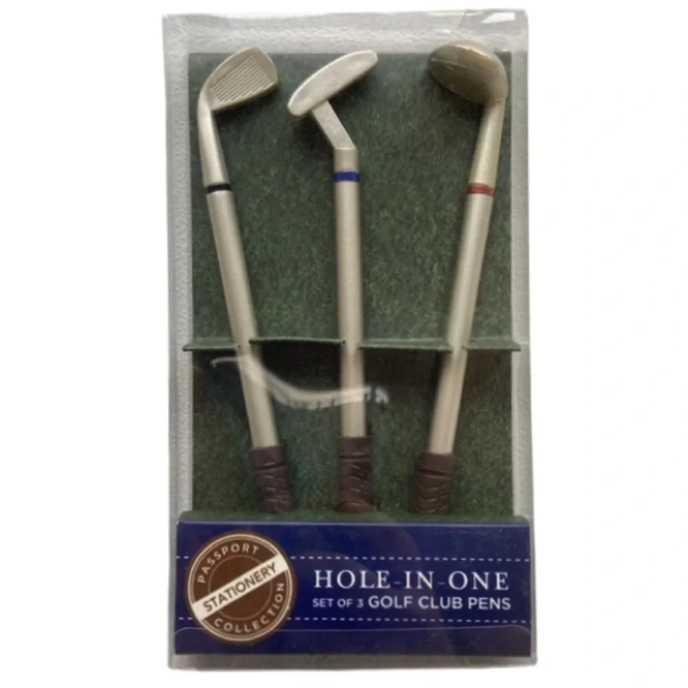 NWT Silver & Black Hole-In-One Golf Club Pens Set